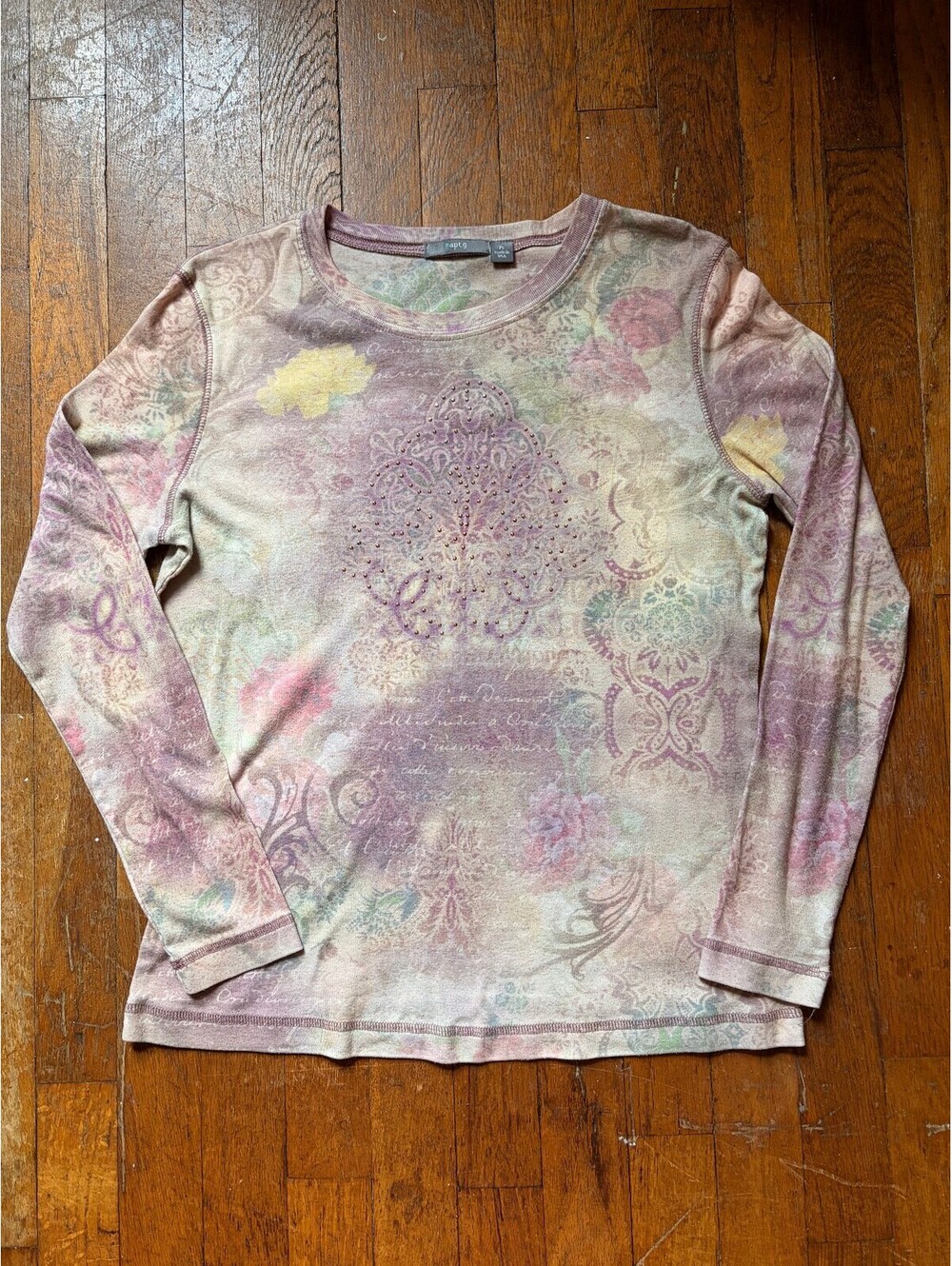 Vintage Y2K Apt. 9 Long Sleeve Bedazzled Shirt Women's Large